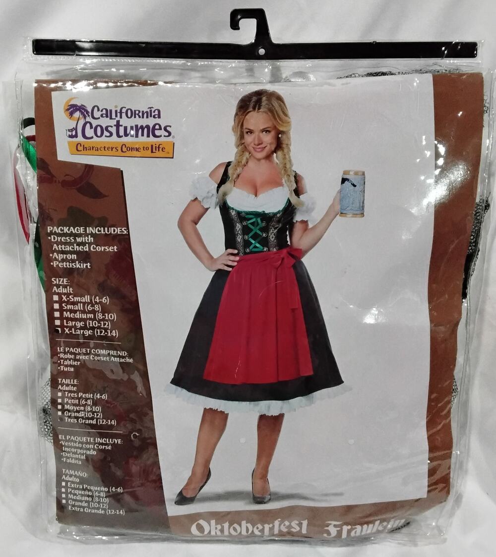 California Costumes Oktoberfest Fraulein Women's XL 12-14 Dress Apron Pettiskirt